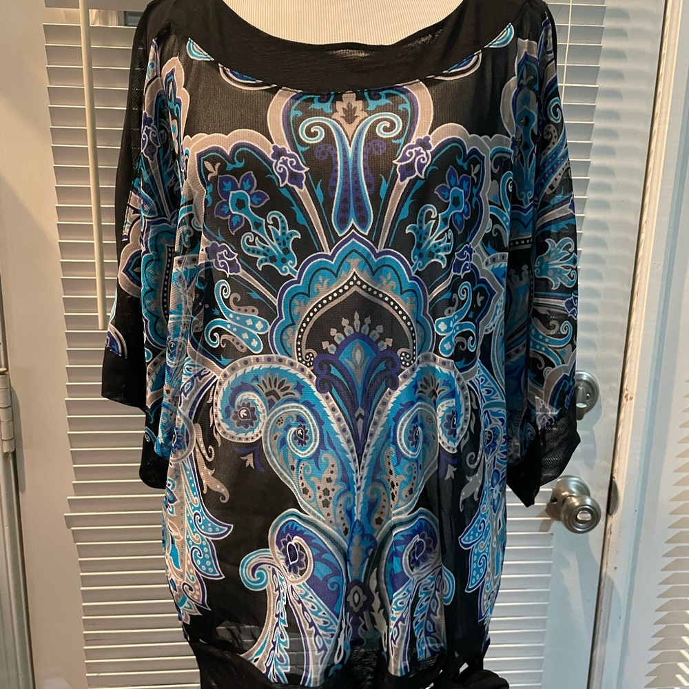 Teal and purple INC shirt